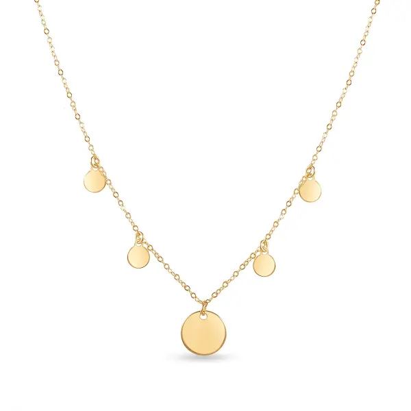Colier aur 14k cu banuti Golden Coin Drop