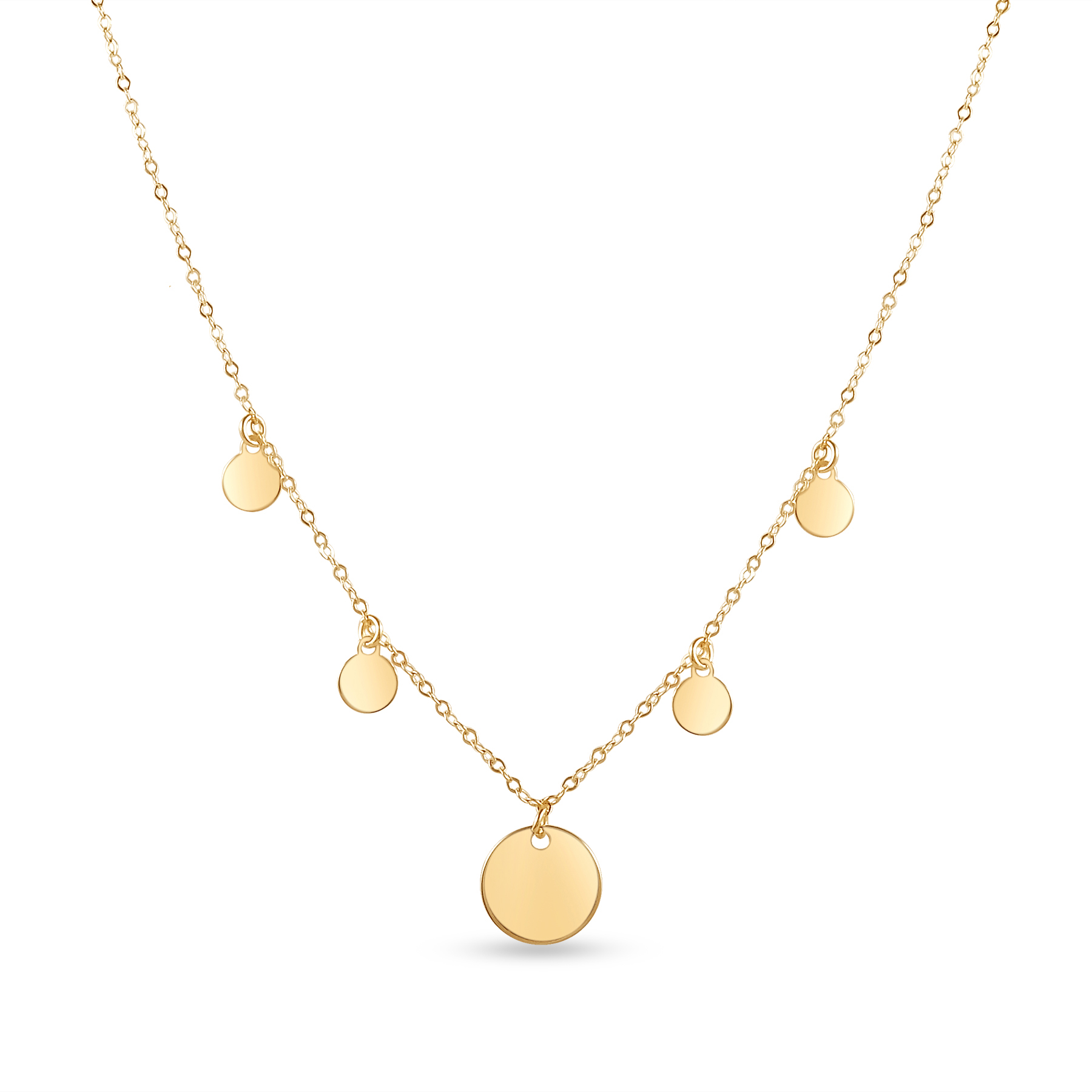 Colier aur 14k cu banuti Golden Coin Drop