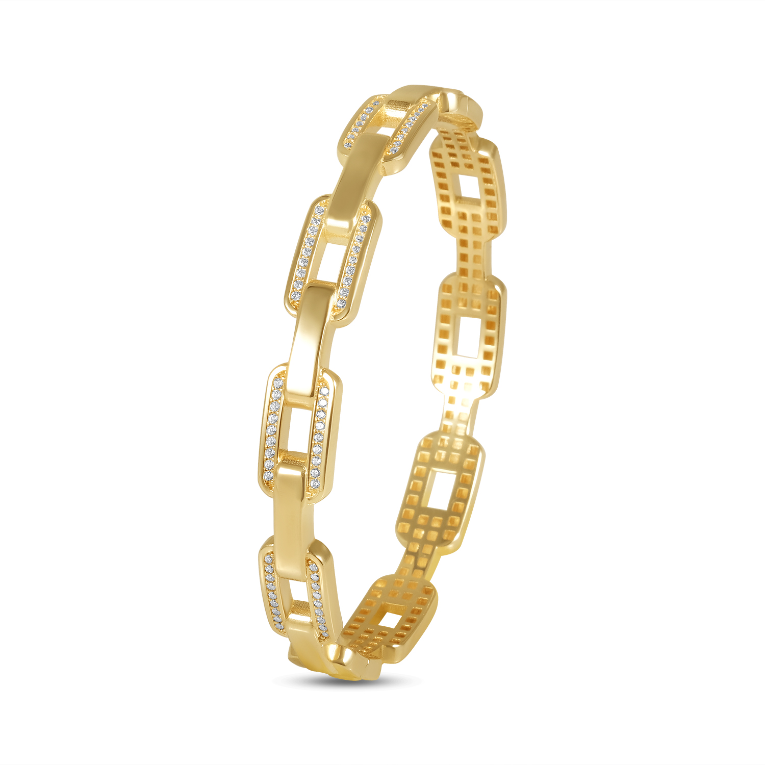 Bratara aur 14K fixa Geometric Glow