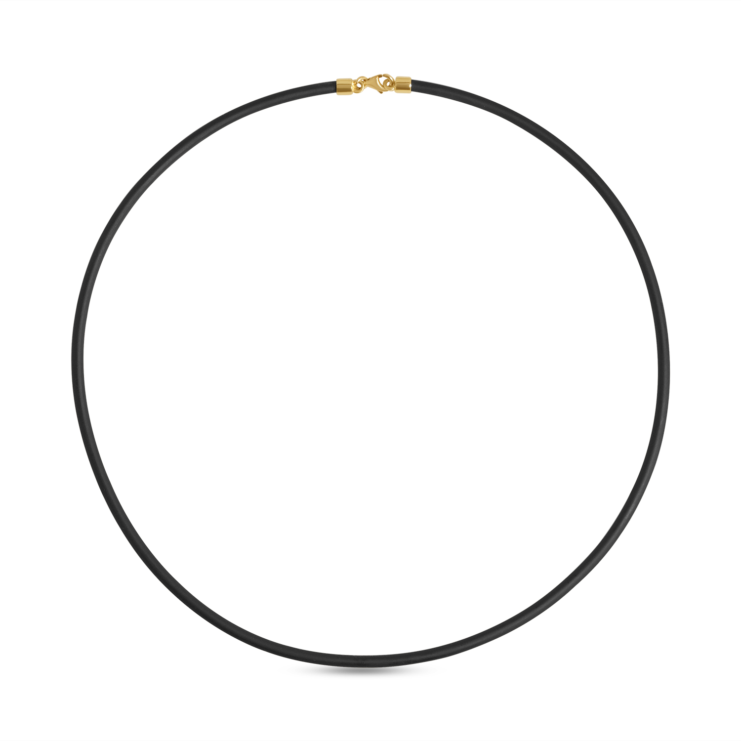 Colier aur 14K cu silicon negru Black Line