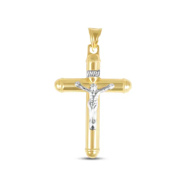 Pandantiv aur 14K cruce cu Iisus Divine Grace