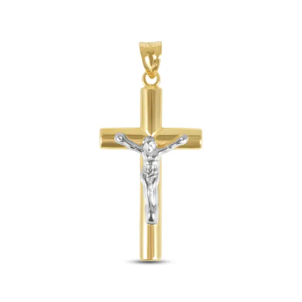 Pandantiv aur 14K cruce cu Iisus Divine Harmony