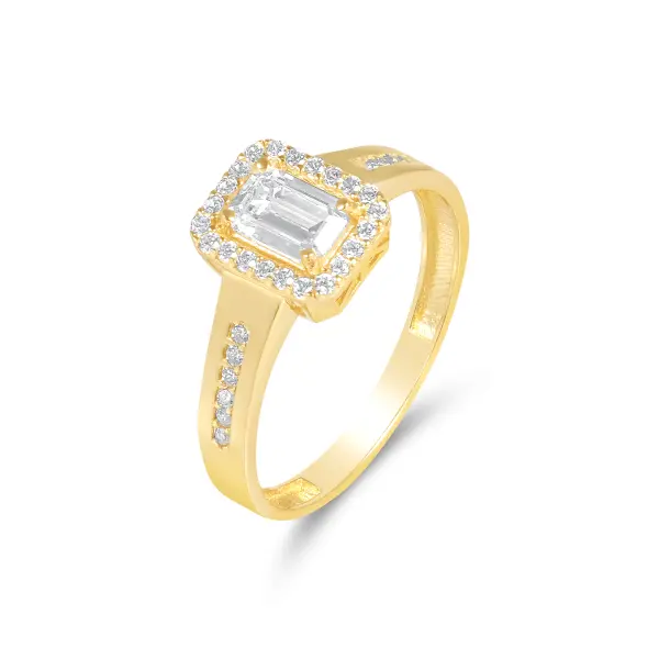 Inel aur 14K cu pietre Zirconia Pure Illusion