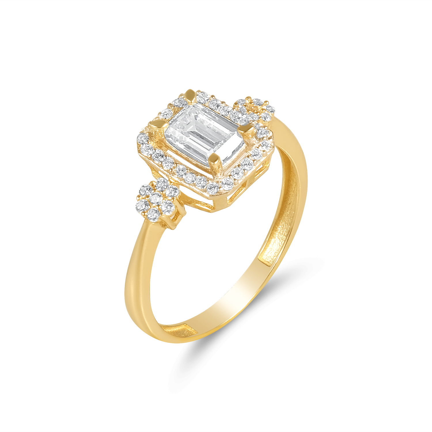 Inel aur 14K cu pietre Zirconia Grace Halo