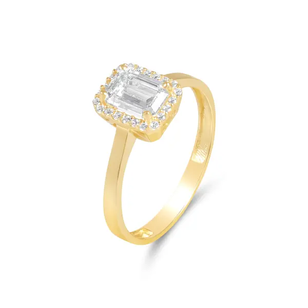 Inel aur 14K cu piatra Zirconia Divine Aura