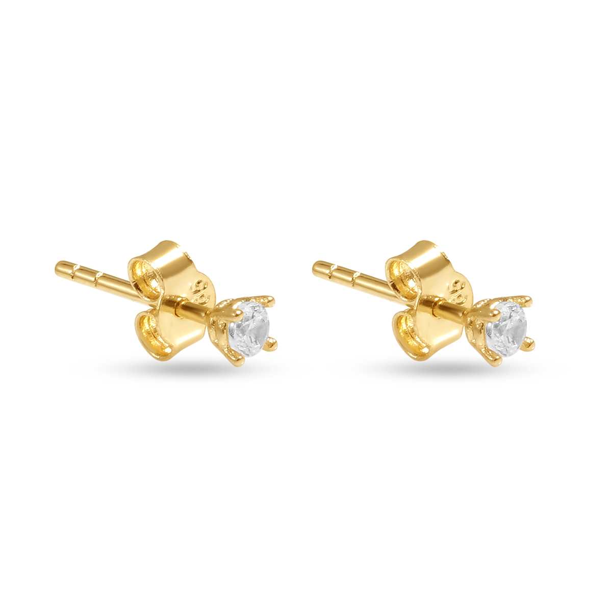 Cercei aur 14K cu piatra zirconia Fine Glow