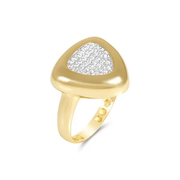 Inel aur 14K cu pietre Zirconia Radiant Triangle