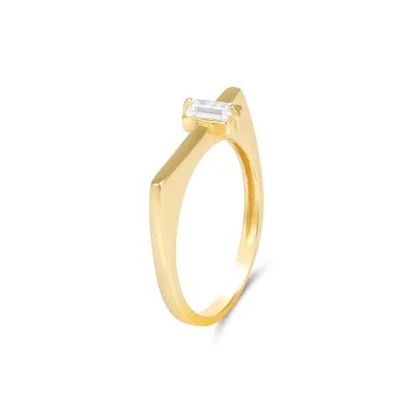 Inel aur 14K cu piatra Zirconia Gemline Touch