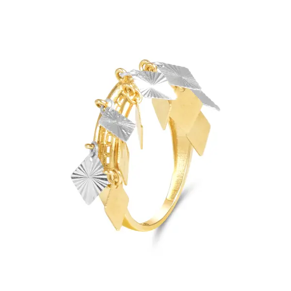 Inel aur 14K Charm Cascade Ring