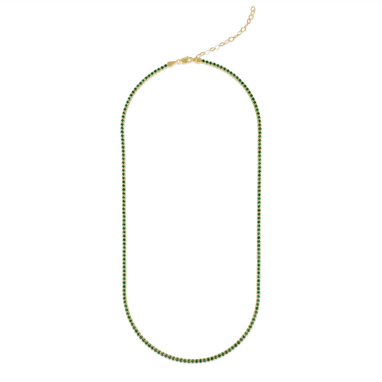 Colier aur 14k Tennis Emerald Shine