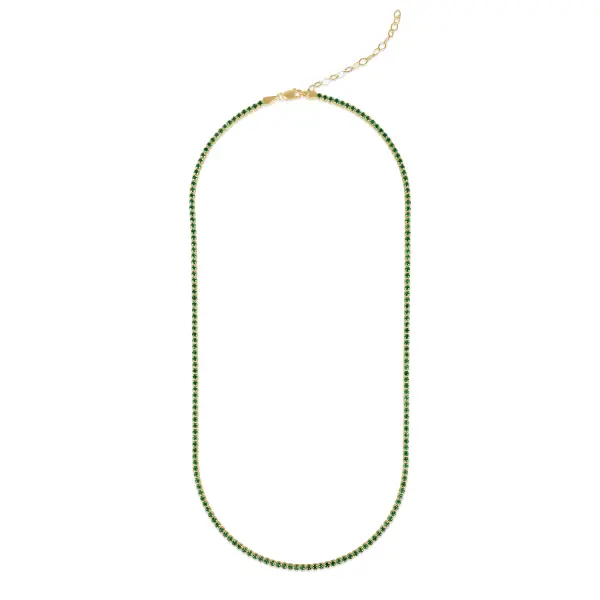 Colier aur 14k Tennis Emerald Flow