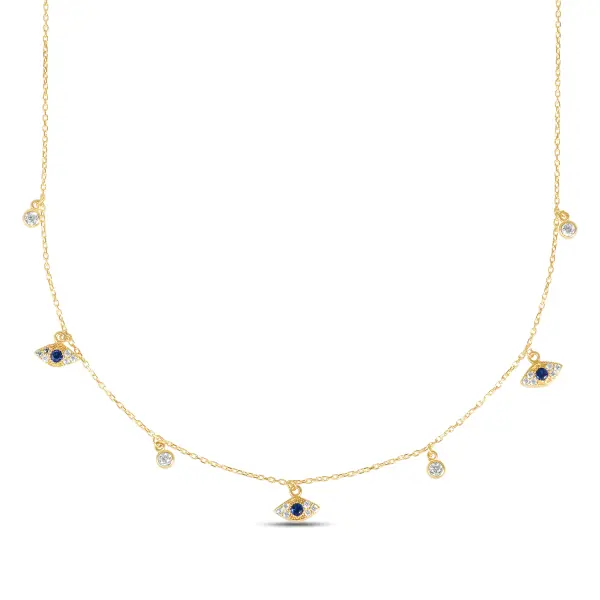 Colier aur 14k cu ochi de deochi Blue Charm