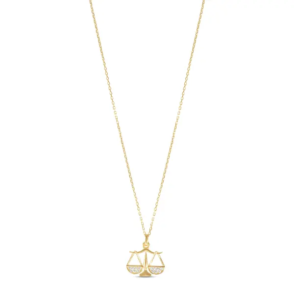 Colier aur 14k cu balanta Zodiac Balance