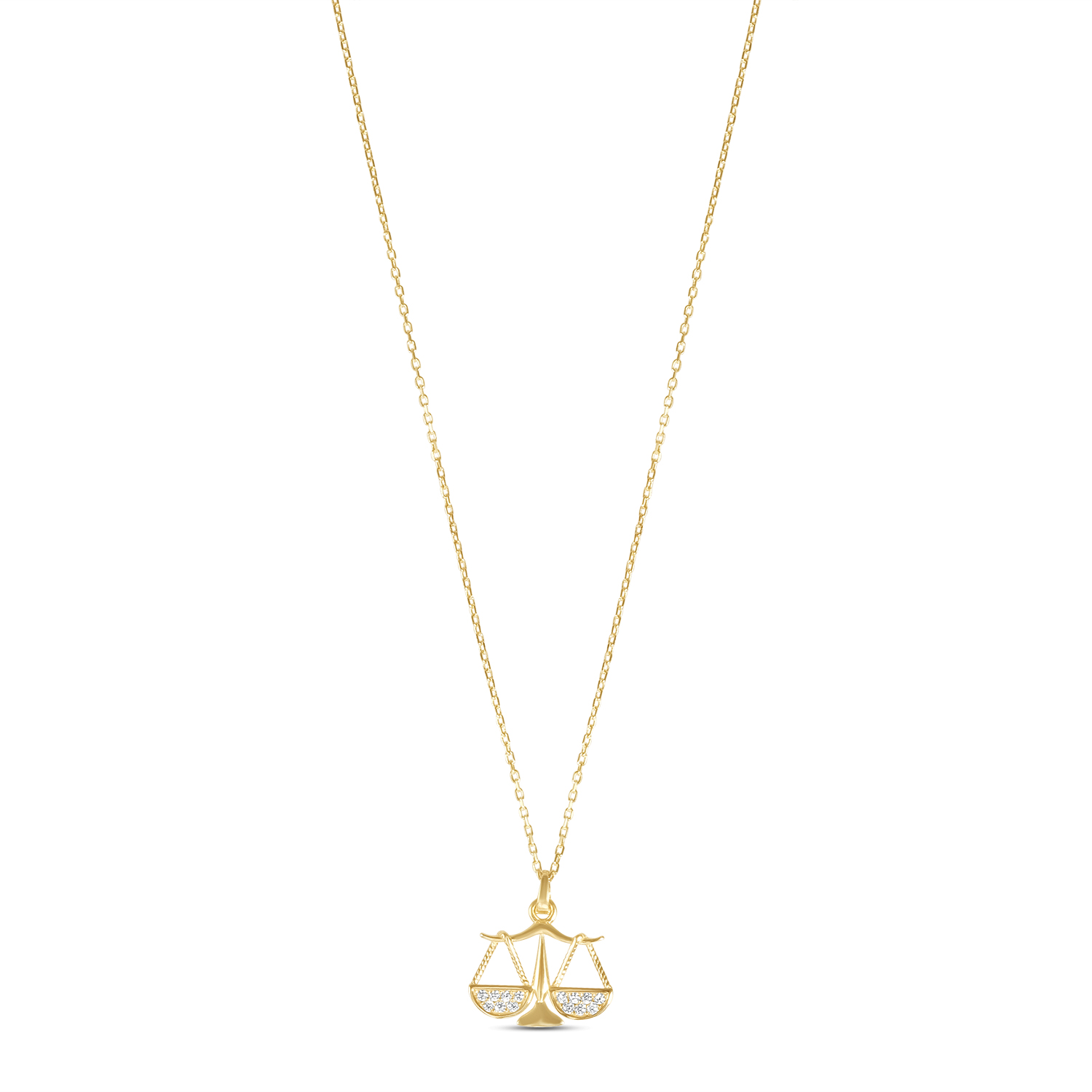 Colier aur 14k cu balanta Zodiac Balance