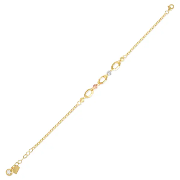 Bratara aur 14K cu bile Gold Oval Motion