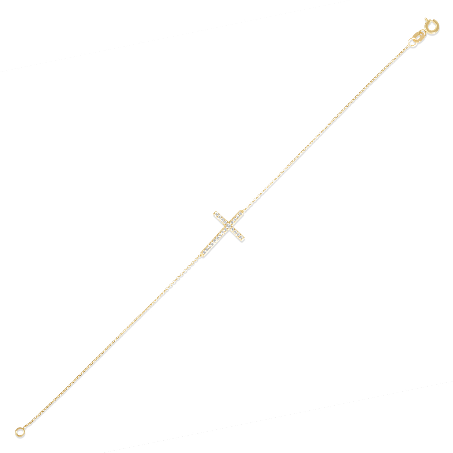 Bratara aur 14K cu cruce Cross Sparkle