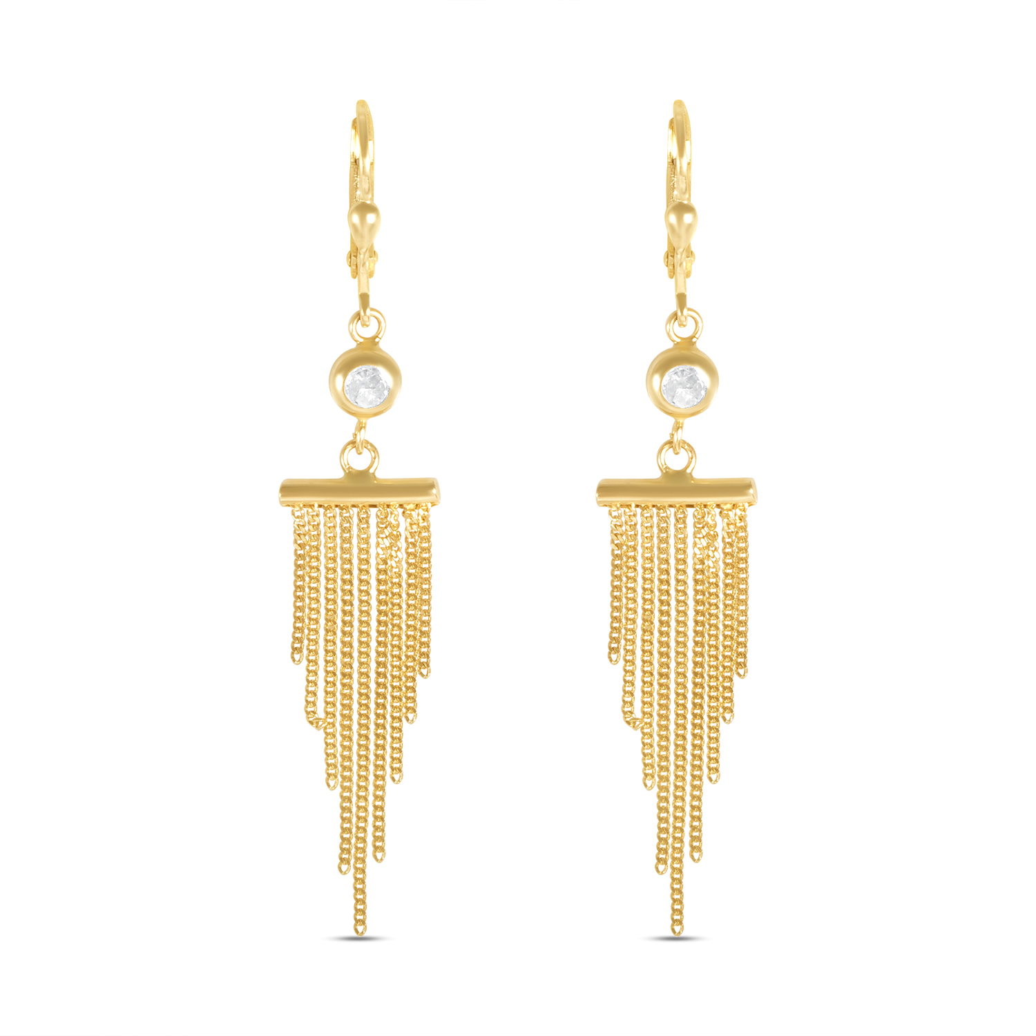 Cercei aur 14K cu fire Chain Waterfall