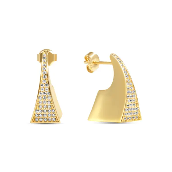 Cercei aur 14K cu pietre Zirconia Aurora Line