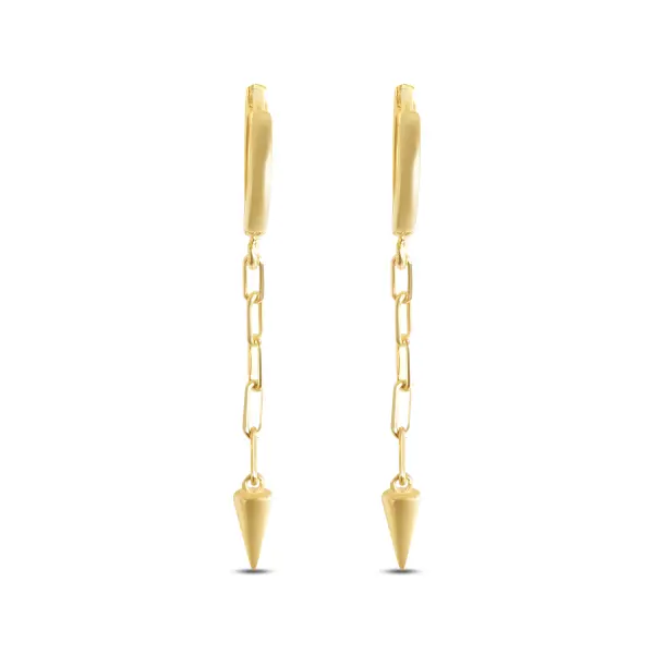 Cercei de aur 14k Golden Spike Flow