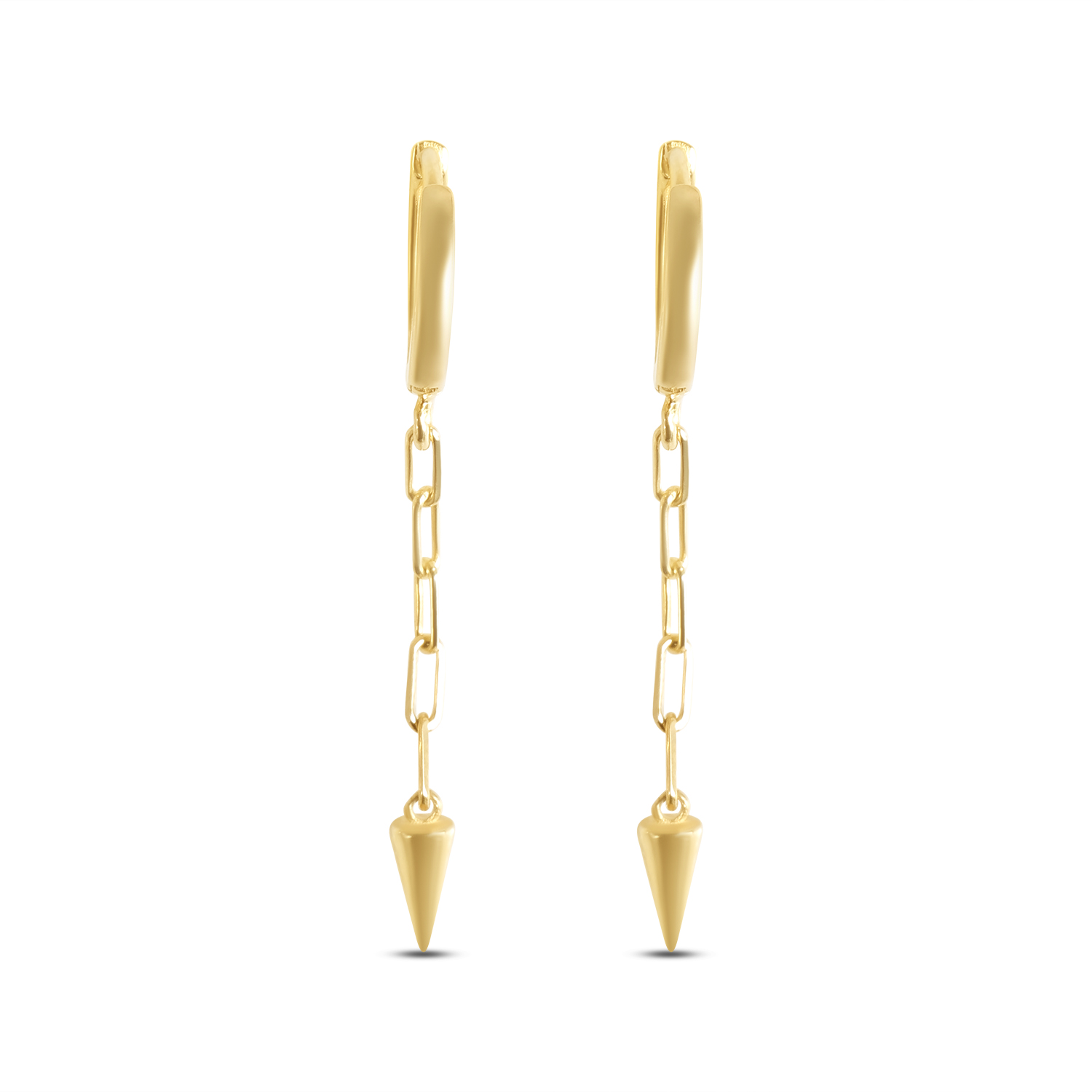 Cercei de aur 14k Golden Spike Flow
