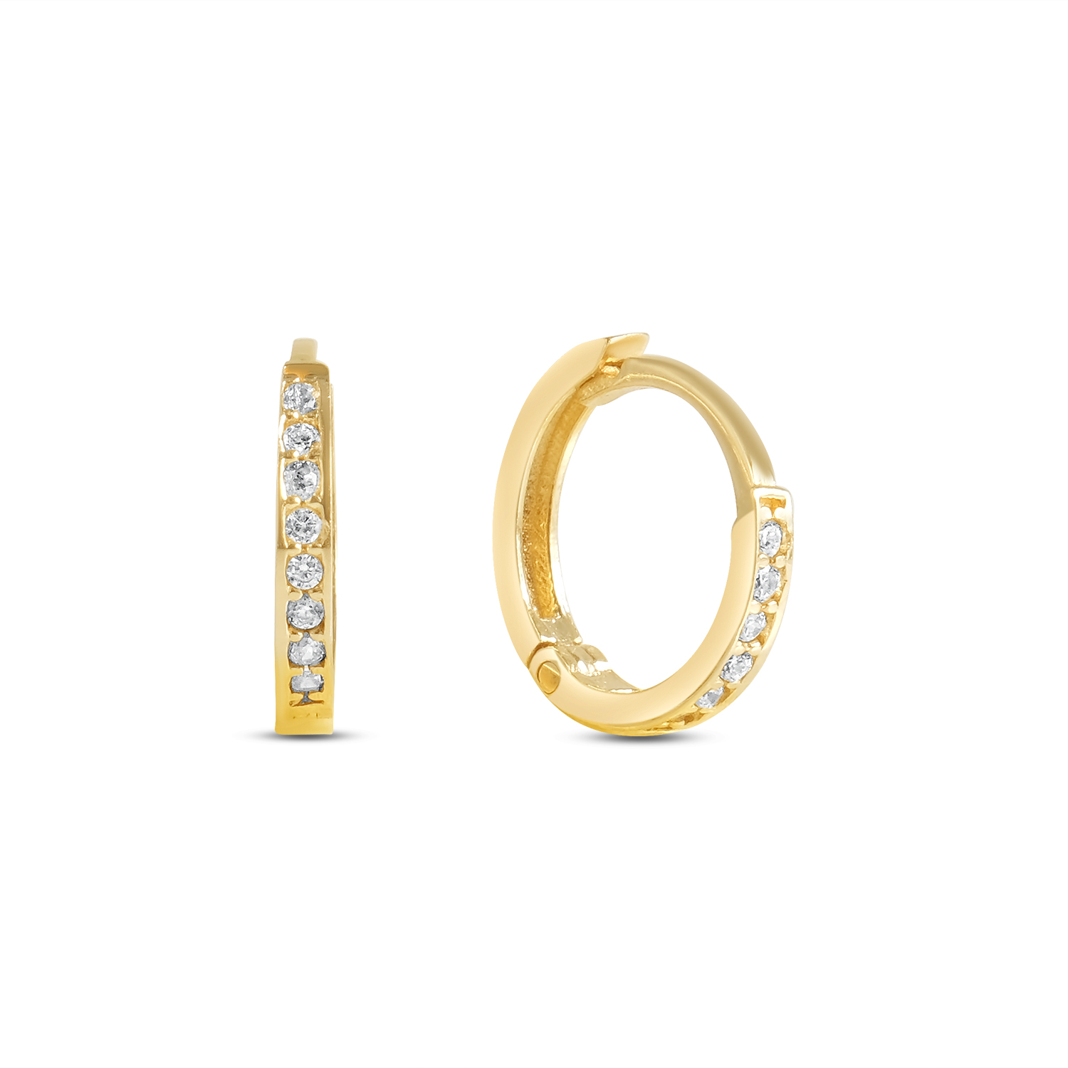 Cercei de aur 14k rotunzi cu pietre Zirconia Golden Petite Circle