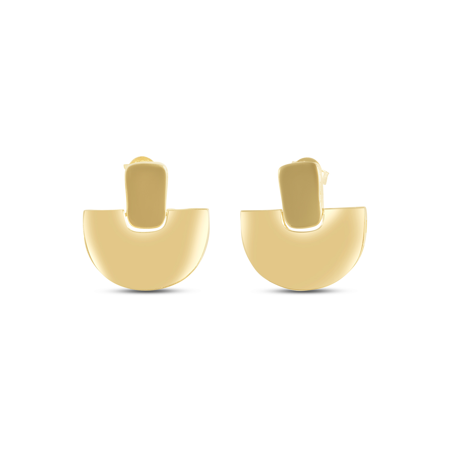 Cercei aur 14K in forma de semicerc Golden Arc Geometry