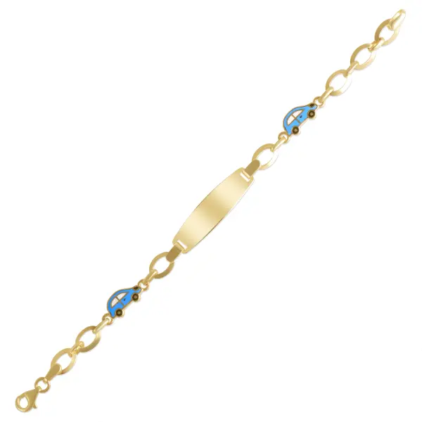 Bratara aur 14K cu masinute bleu Little Driver