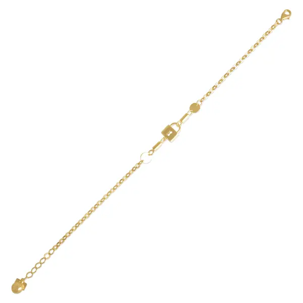 Bratara aur 14K cu lacat si piatra Zirconia Golden Lock