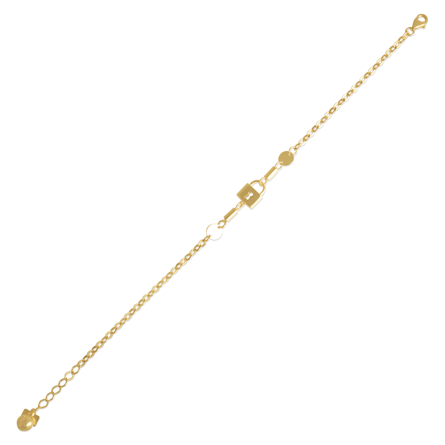 Bratara aur 14K cu lacat si piatra Zirconia Golden Lock