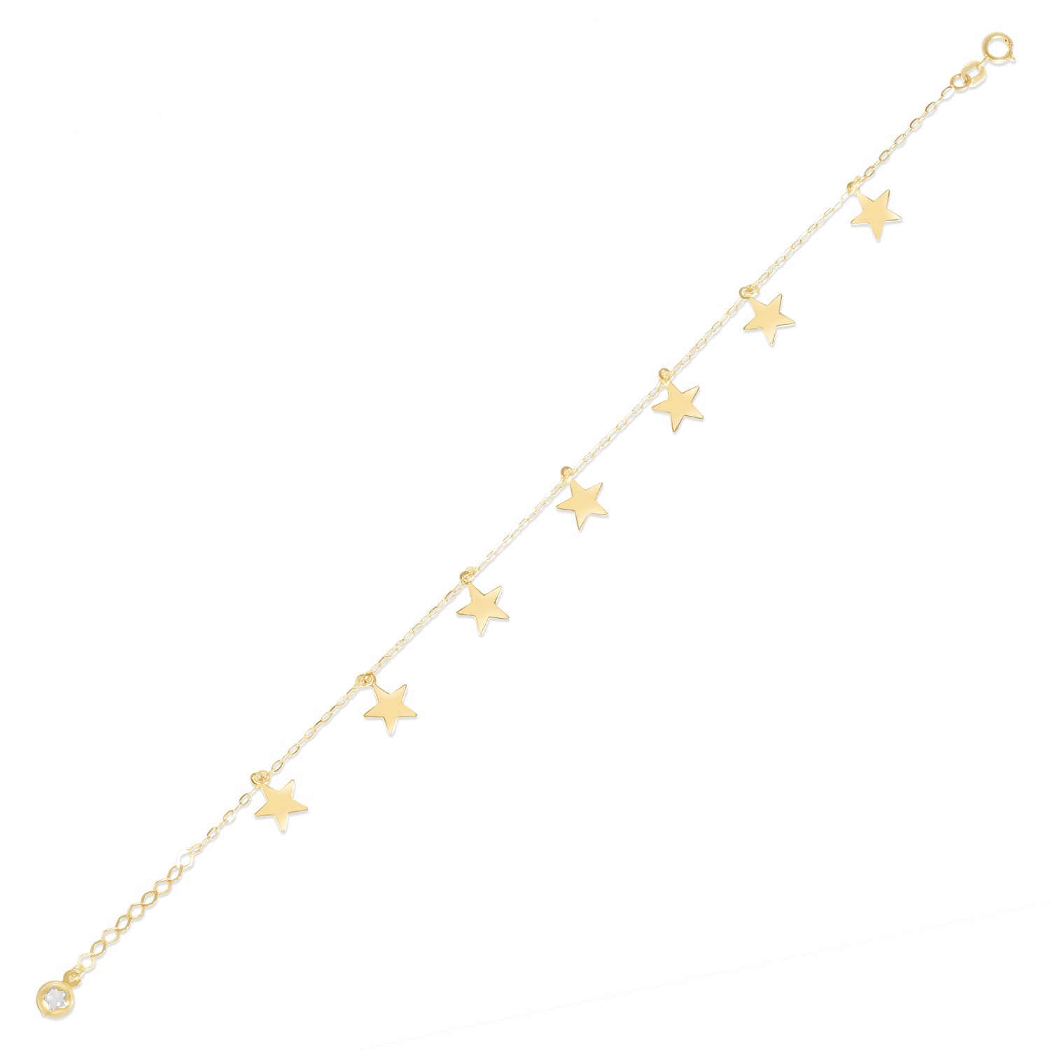 Bratara aur 14K cu stelute si piatra Zirconia Celestial Stars