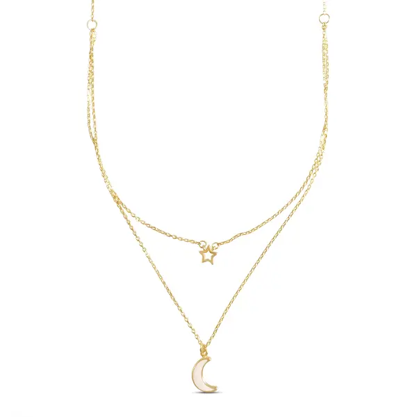 Colier aur 14k cu stea si luna Moonlight Star