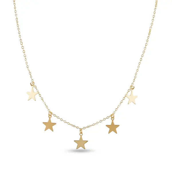 Colier aur 14k cu stele si piatra Zirconia Starline Dance
