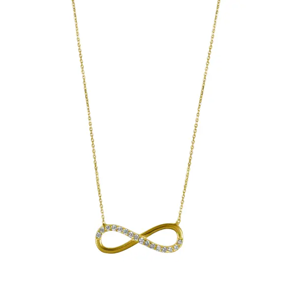 Colier aur 14k cu semnul infinitului si pietre Zirconia Infinite Glow