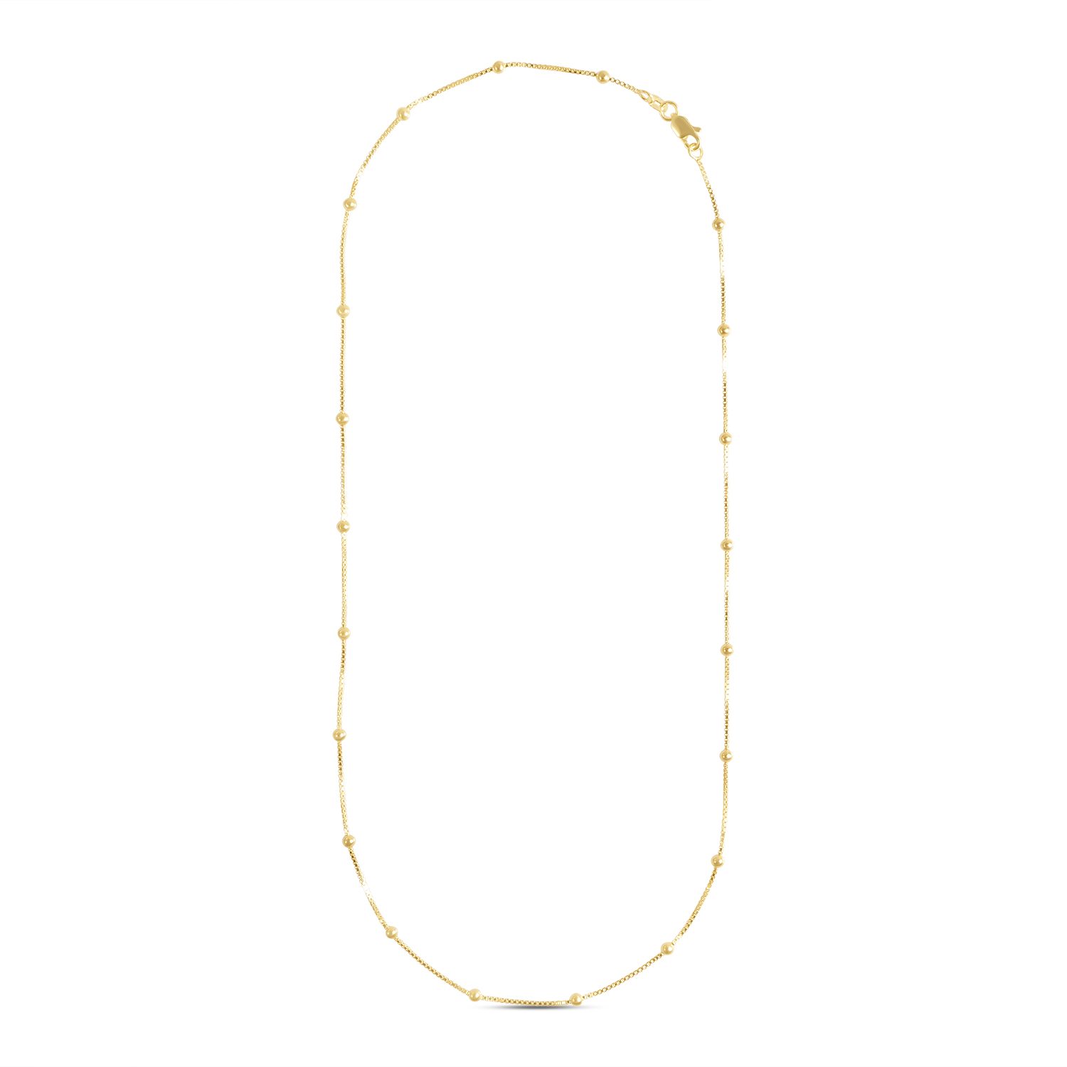 Lant aur 14k cu bile si zale patrate Golden Geometry