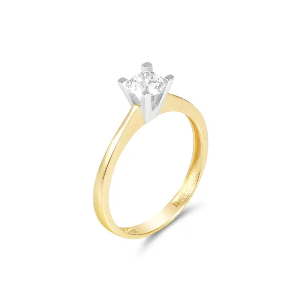 Inel aur 14K cu piatra Zirconia centrala clasica Pure Promise Glow