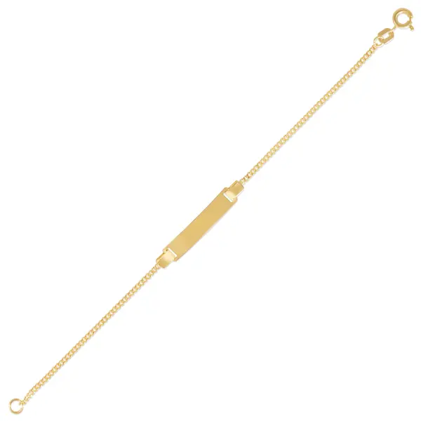 Bratara aur 14K cu placuta dreptunghiulara Elegant Signature