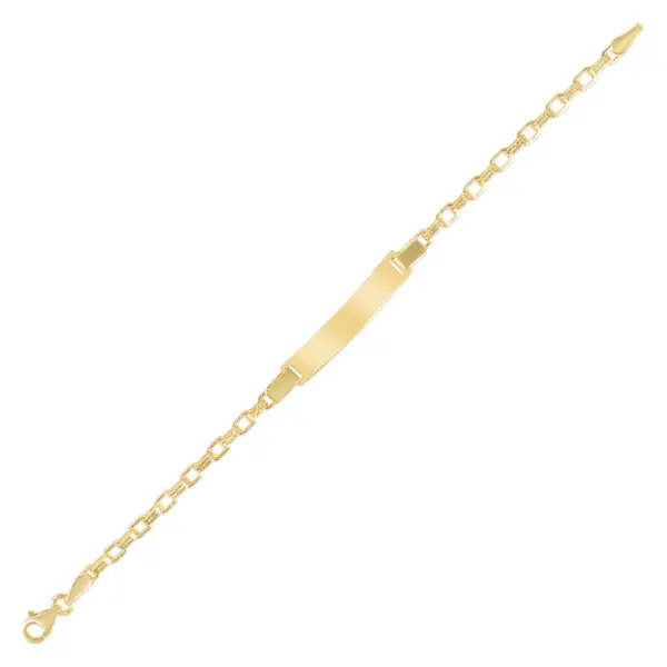 Bratara aur 14K cu placuta dreptunghiulara Gentle Line