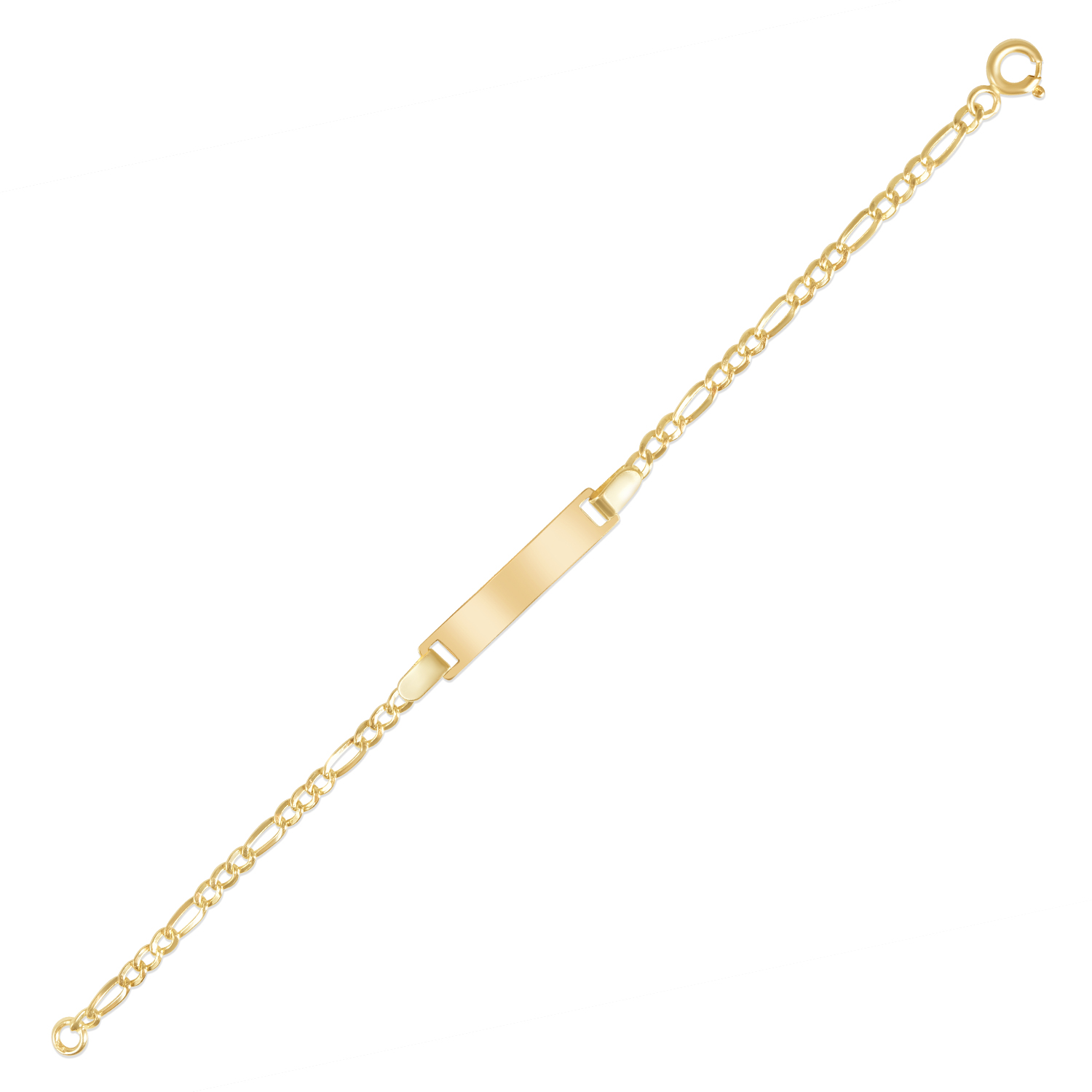 Bratara aur 14K cu placuta dreptunghiulara Refined Line