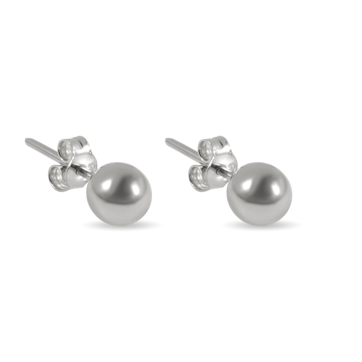 Cercei aur alb 14k sferici simpli Pure Sphere Glow