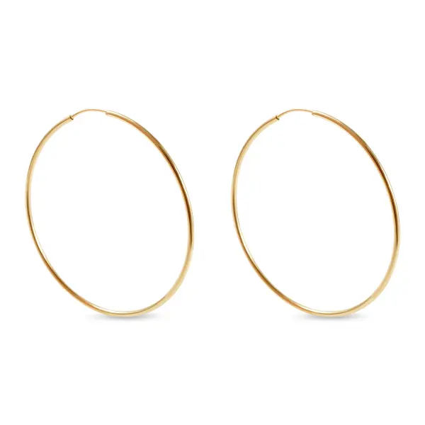 Cercei aur 14K rotunzi Slim Glow
