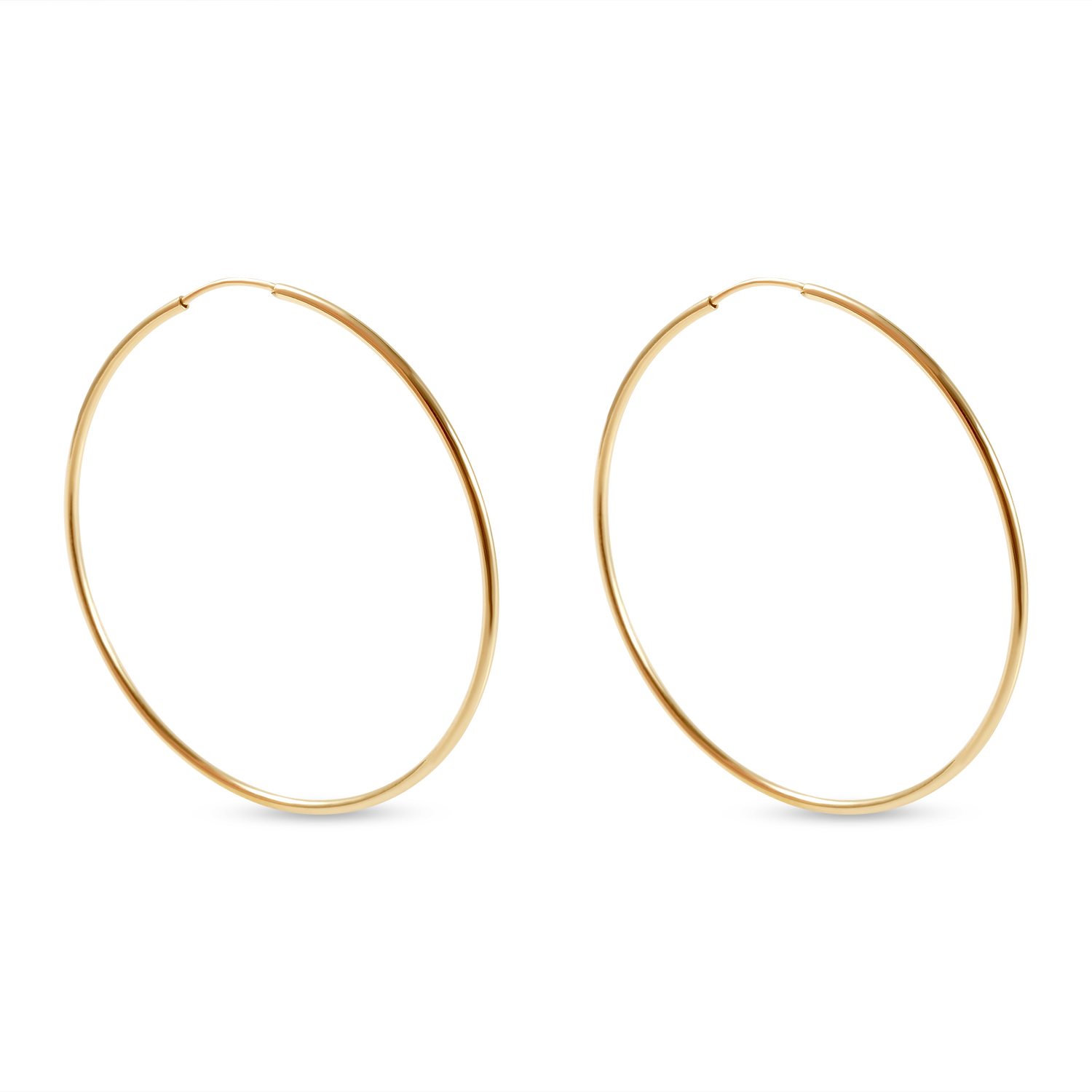 Cercei aur 14K rotunzi Slim Glow