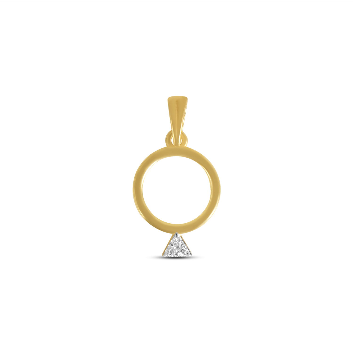Pandantiv aur 14K in forma de inel de logodna cu pietre zirconia Promise Glow