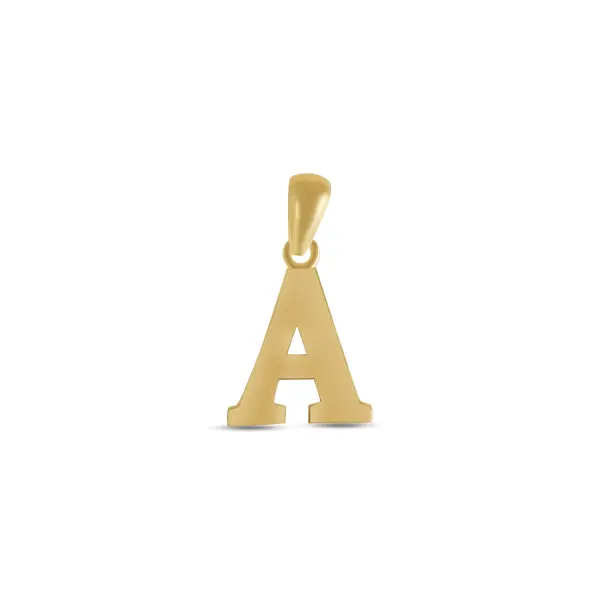 Pandantiv aur 14K litera A Initial Signature