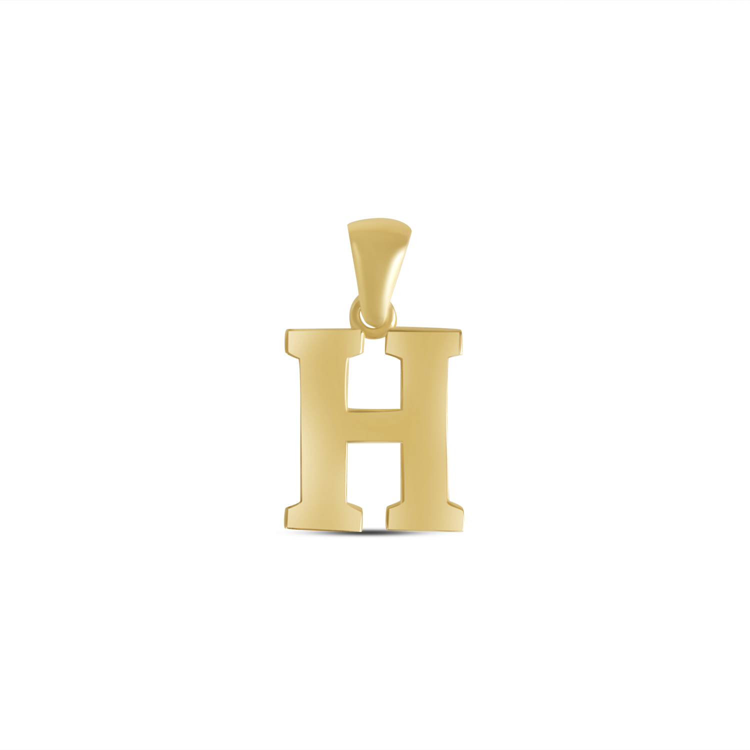 Pandantiv aur 14K litera H Initial Signature