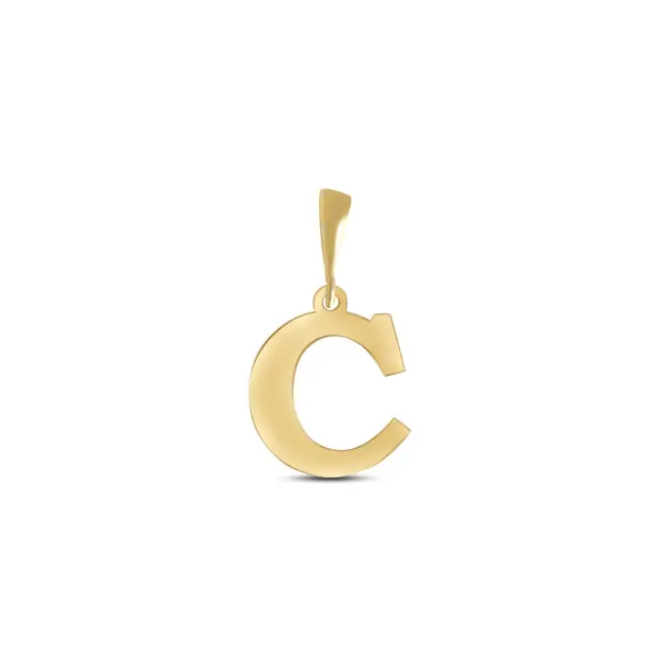 Pandantiv aur 14K litera C Initial Glow