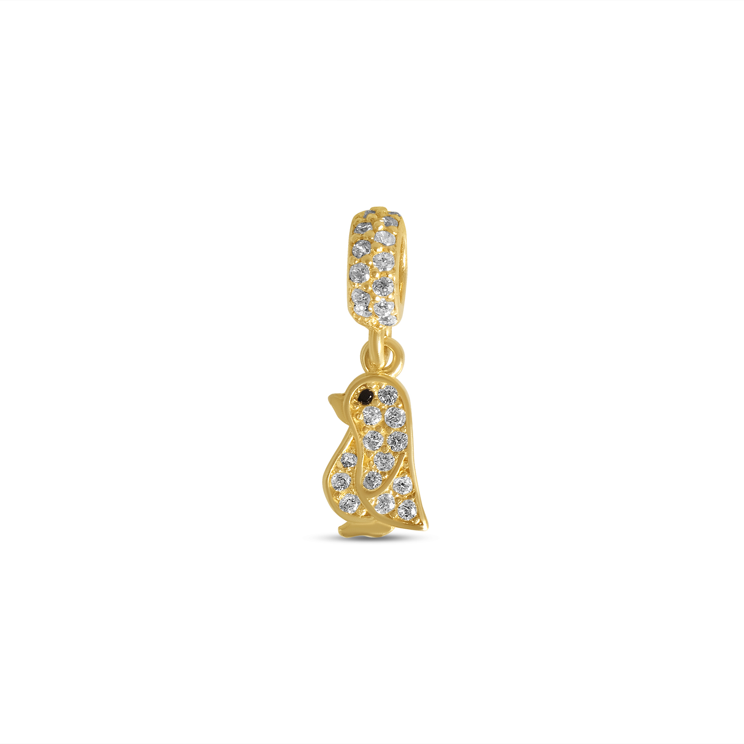 Pandantiv aur 14K in forma de pasare cu pietre Zirconia Crystal Bird