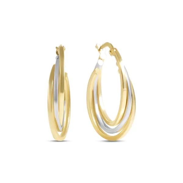 Cercei aur 14K cu linii intrepatrunse Interlace Glow