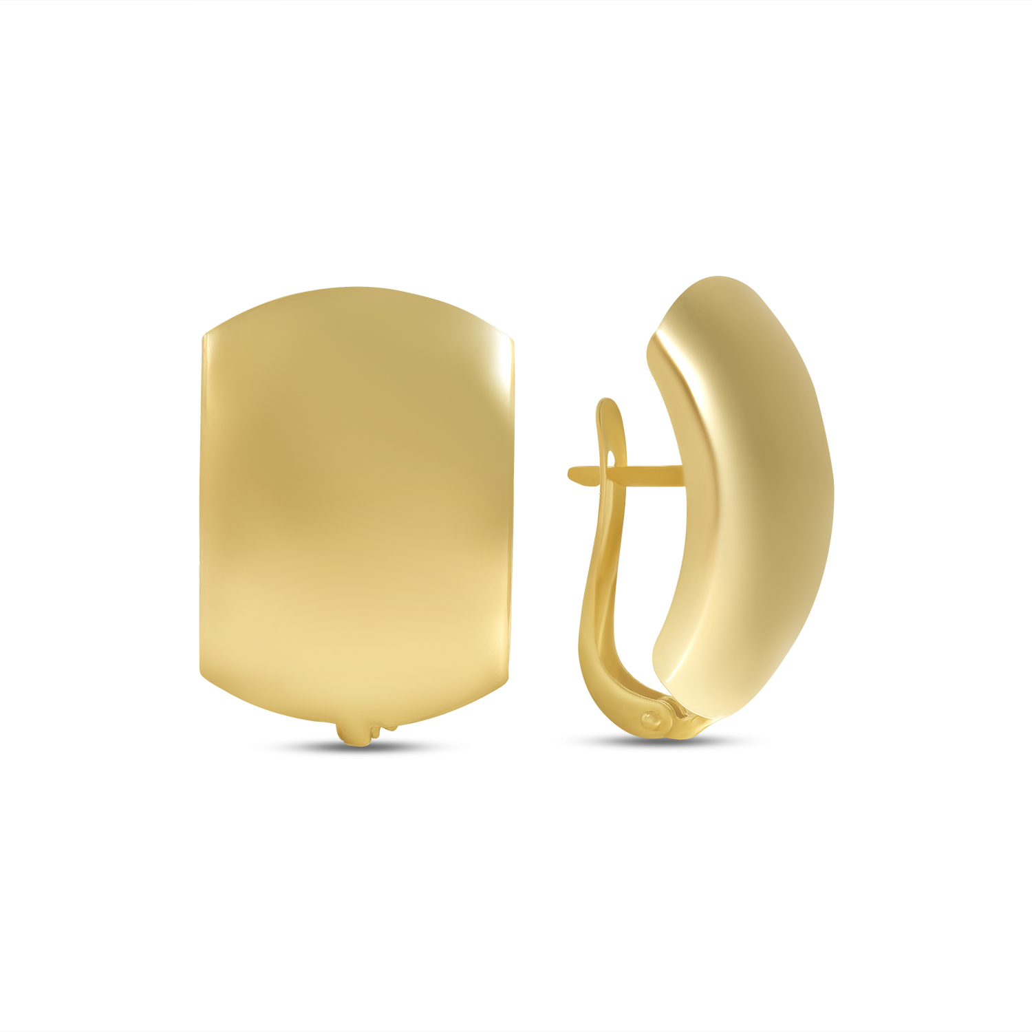 Cercei aur 14K cu design curbat lucios Sculpted Shine