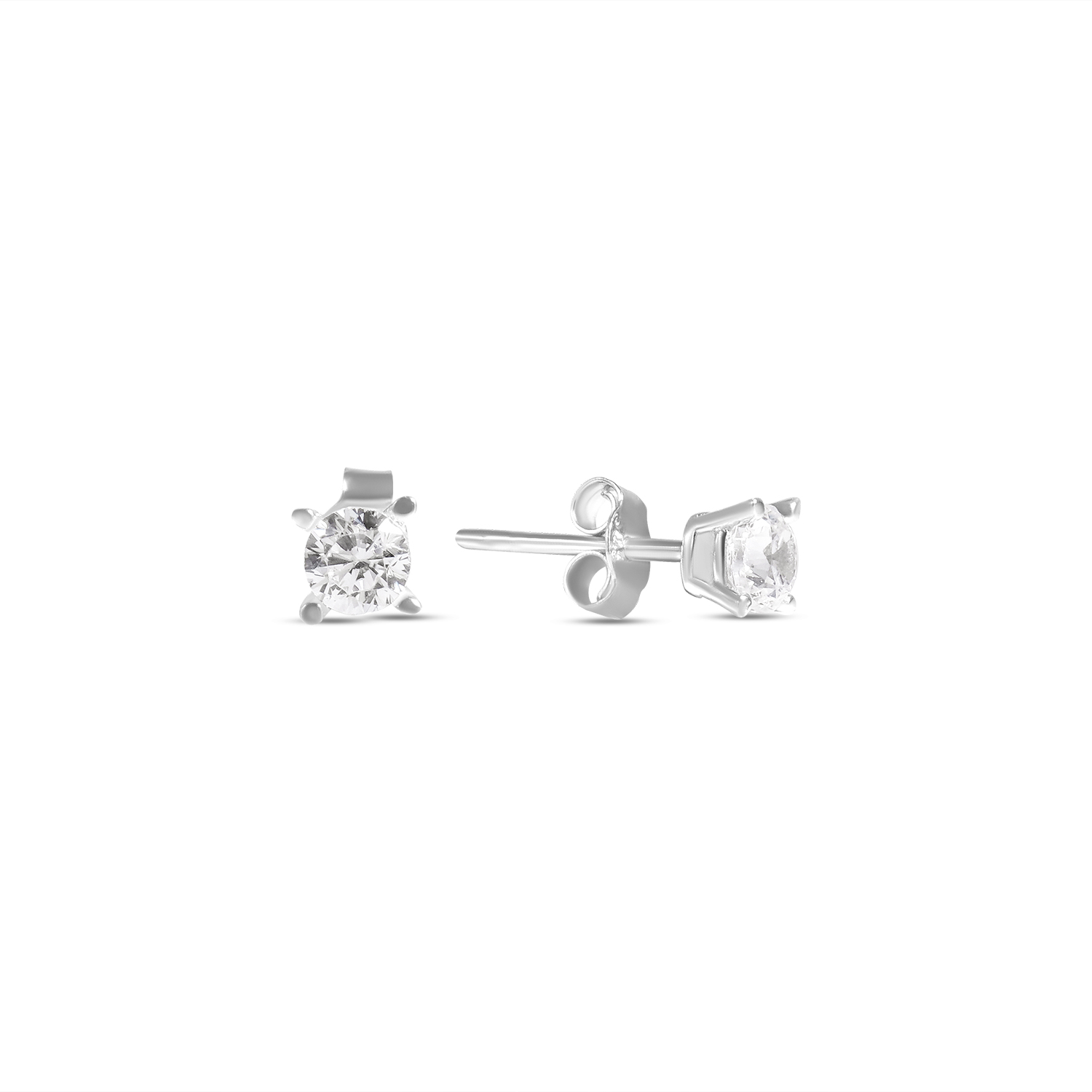 Cercei aur 14K scurti cu piatra Zirconia White Radiance