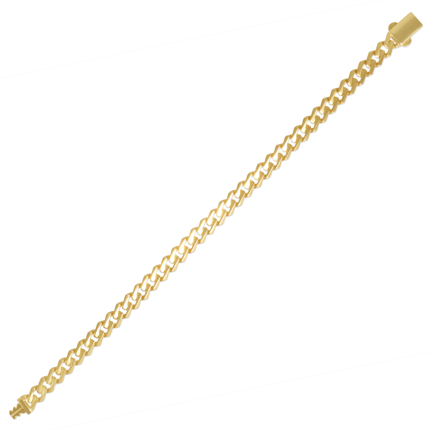 Bratara aur 14K cu zale cuban margini ascutite Edge Statement